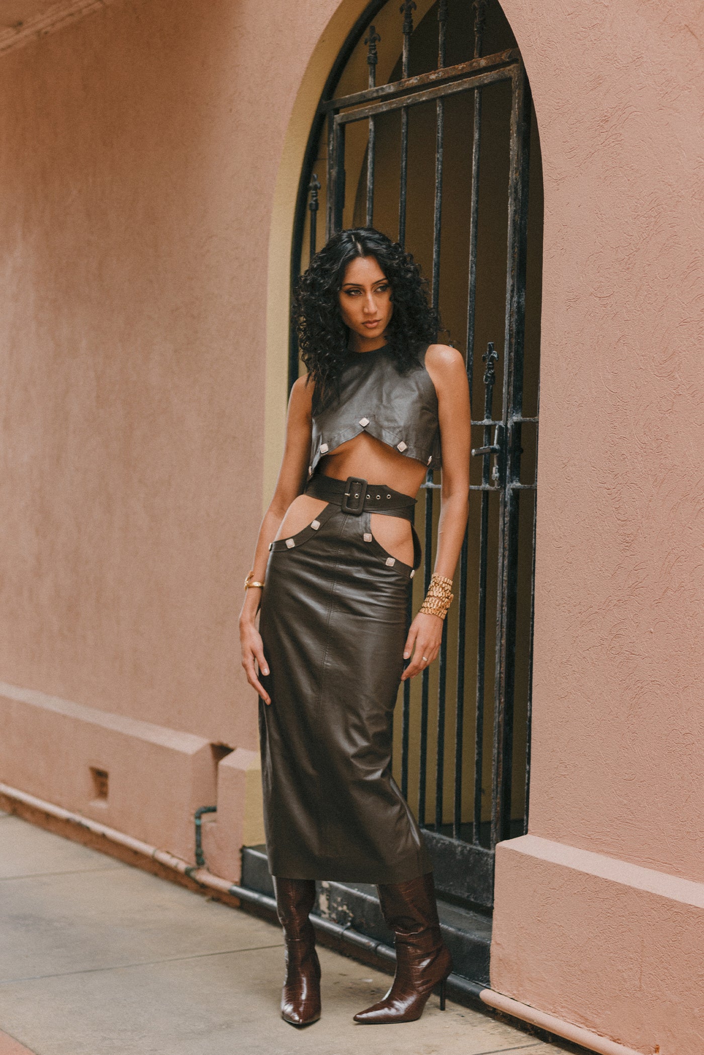 Bolivar Cut out Midi Skirt