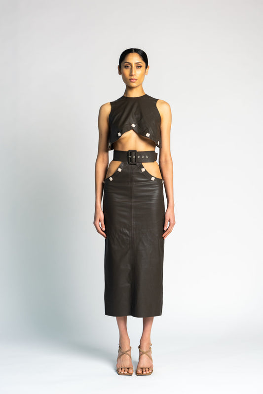 Bolivar Cut out Midi Skirt